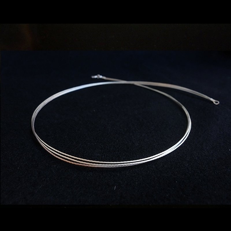 -Elastic filament Silver ring- (16 inches, for matching pendants) - Necklaces - Other Metals 
