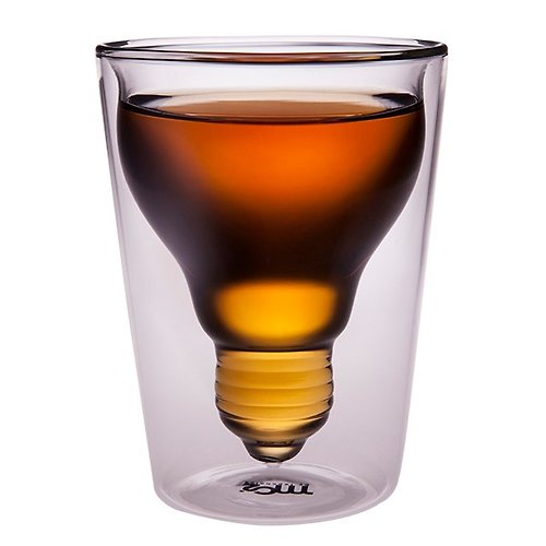 菓森林 燈泡杯中杯 雙層玻璃杯 水杯 福杯滿溢