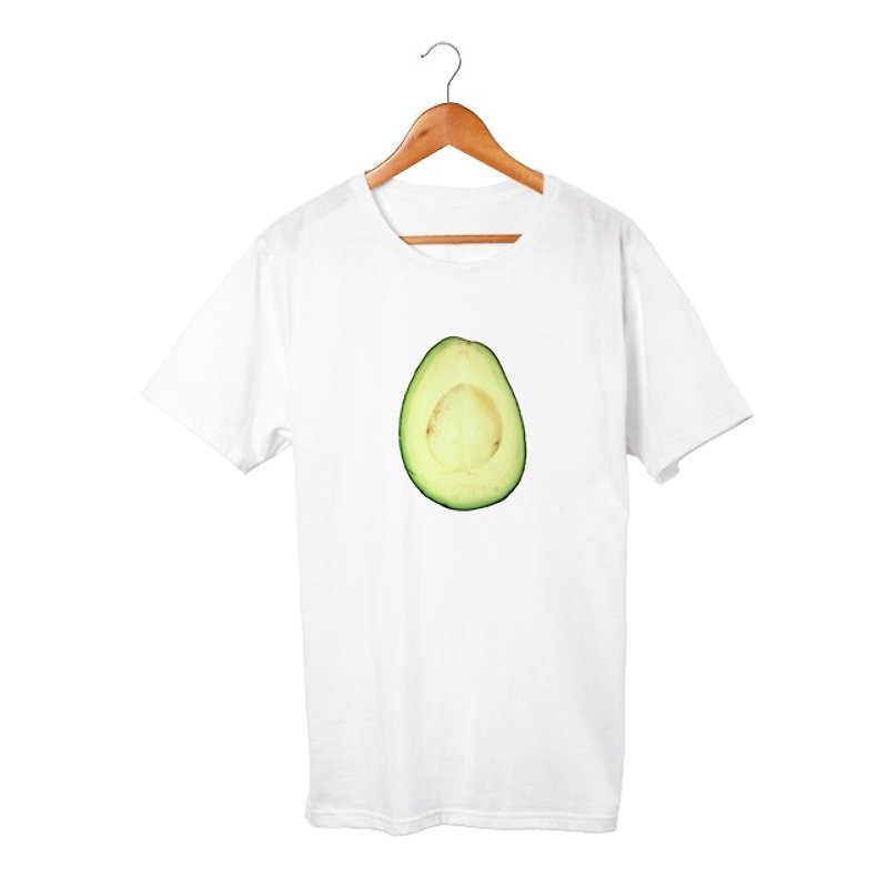 Avocado T-shirt - เสื้อฮู้ด - ผ้าฝ้าย/ผ้าลินิน ขาว