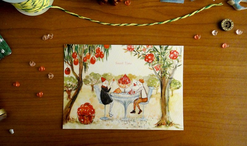 :: Xue Niaoer:: 真夏の果物、マンゴー、蓮の霧と甘い午後のポストカード/カード - カード・はがき - 紙 多色