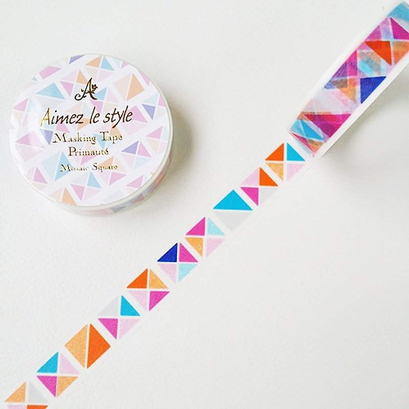 Aimez le style 15mm and paper tape (04895 mosaic squares) - Washi Tape - Paper Multicolor