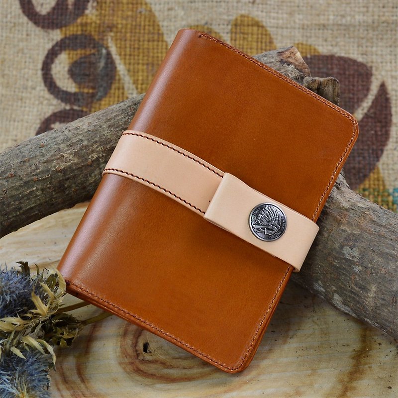 [DOZI leather hand-made] passport cover, can modify the design version. Production of dyeing leather, free color, like Pictured light tea skin, yellow-brown sandwich! - อื่นๆ - หนังแท้ หลากหลายสี