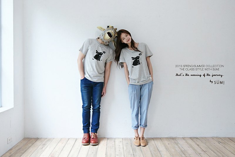 △ ▽ meaning of travel _ bunny Men T_3SM010 - Men's T-Shirts & Tops - Cotton & Hemp Gray