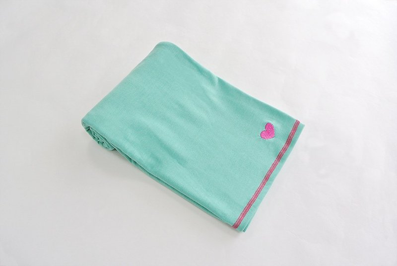 Dual-use scarf - Aquamarine green - ผ้าพันคอ - ผ้าฝ้าย/ผ้าลินิน 
