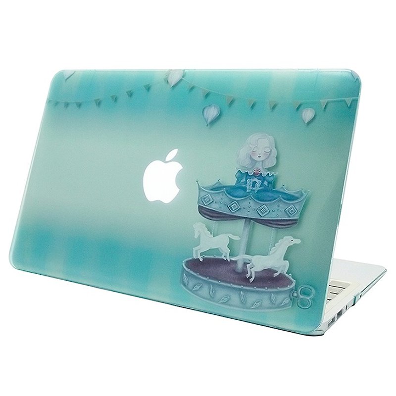 Hand-painted Love series - Carousel -tinting Lin Wenting "Macbook Pro 15.4 inch special" crystal shell - เคสแท็บเล็ต - พลาสติก สีเขียว