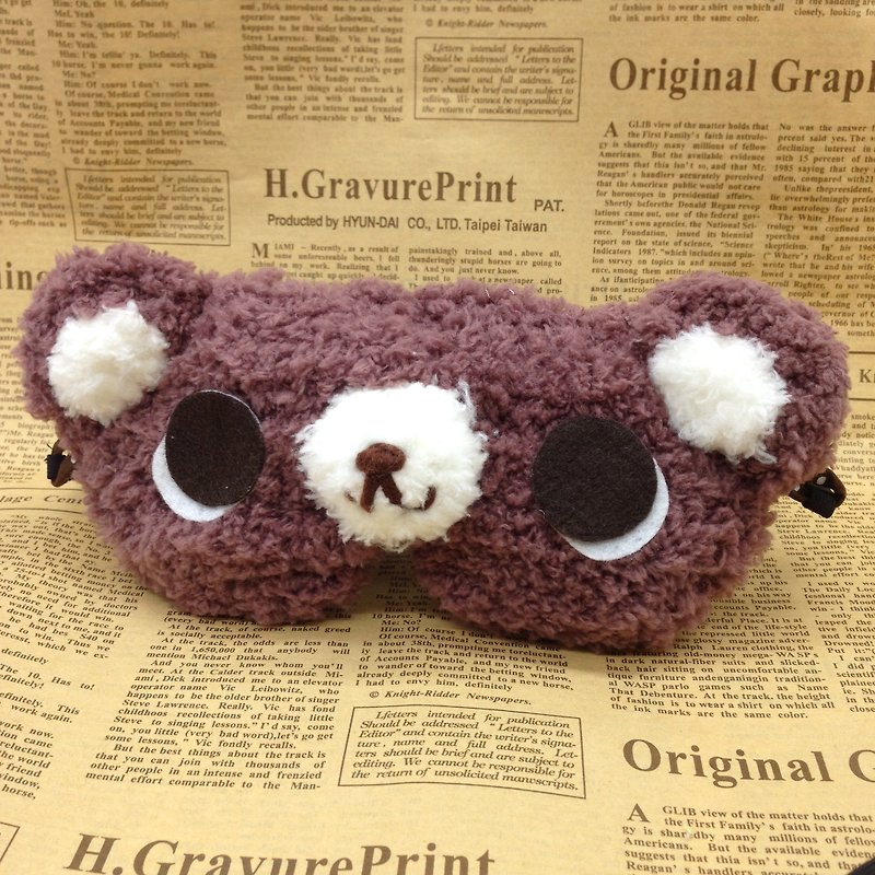 Cocoa Milk Bear-Knitted Woolen Eye Mask Shading Eye Mask Sleep Eye Mask Sleep Aid Artifact - Bedding - Other Materials Brown