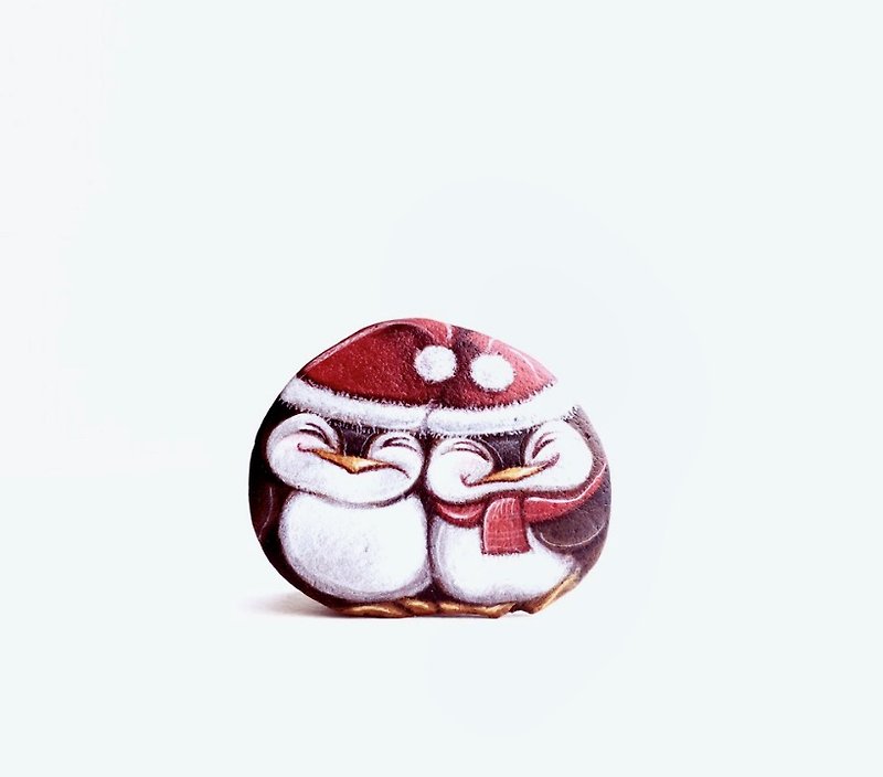 Penguin stonepaint Christmas - อื่นๆ - วัสดุกันนำ้ หลากหลายสี