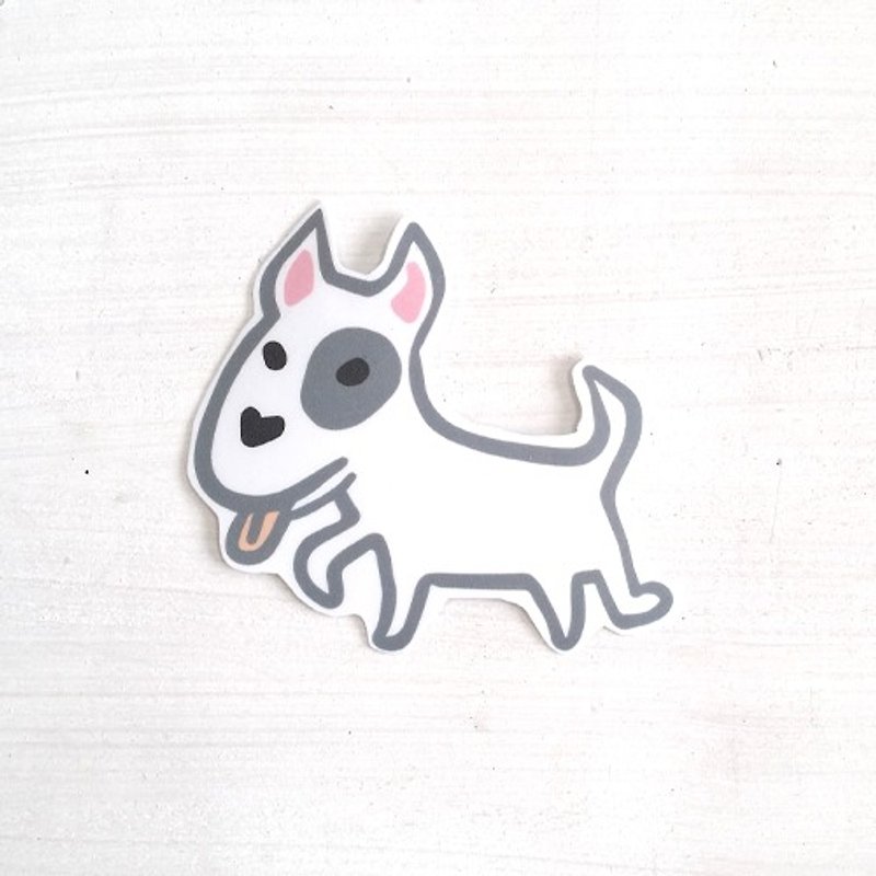 Waterproof stickers funny stickers everywhere - dogs Bull Terrier - สติกเกอร์ - วัสดุกันนำ้ ขาว