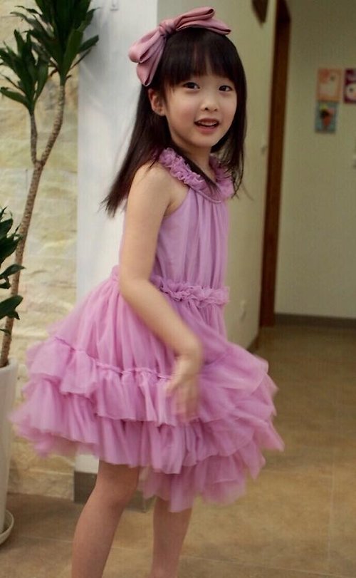 妮寶童裝小物 2015 Dolly新款 VIOLET紫羅蘭 希臘女神雪紡洋裝