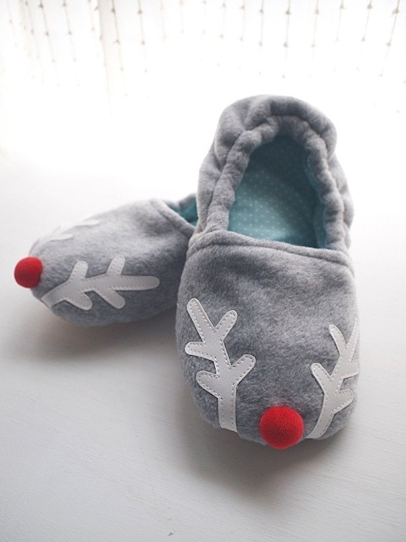 hairmo. Elk big nose indoor warm slippers - gray (men and women can wear) on the 10th delivery - รองเท้าแตะในบ้าน - วัสดุอื่นๆ สีเทา