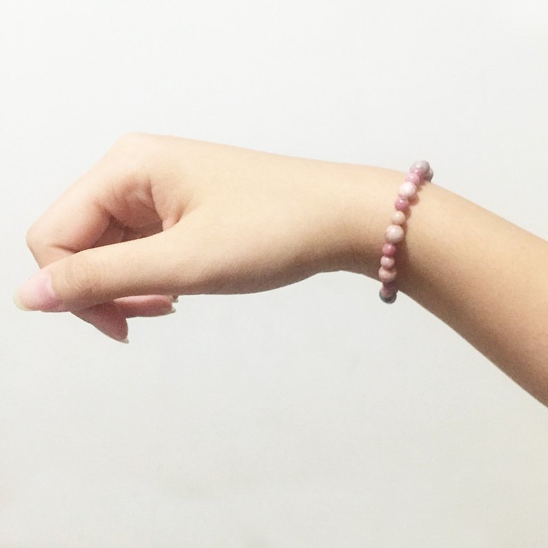 △ natural stone beaded bracelet - gentle rouge | pink zebra stone | Rhodonite - สร้อยข้อมือ - เครื่องเพชรพลอย สึชมพู