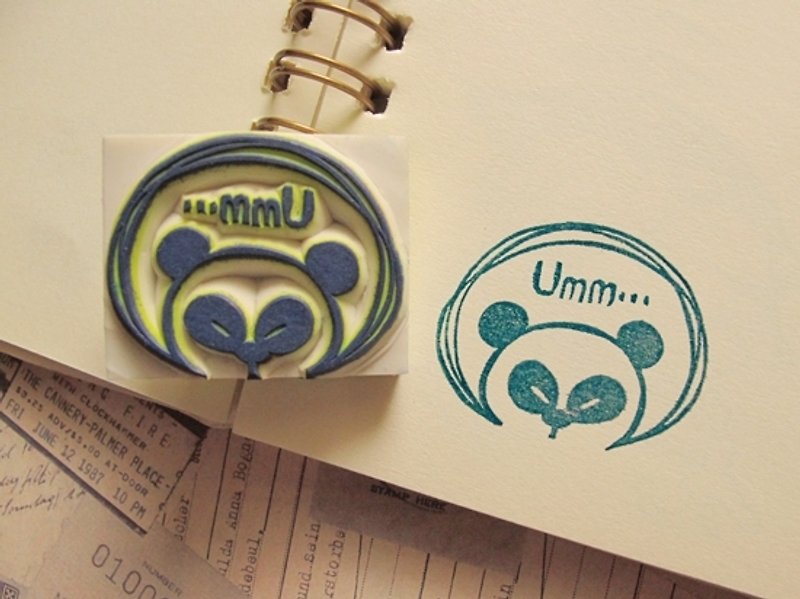 Apu Handmade Stamp Funny Funny Stamp Panda Is Not Happy - Stamps & Stamp Pads - Rubber 