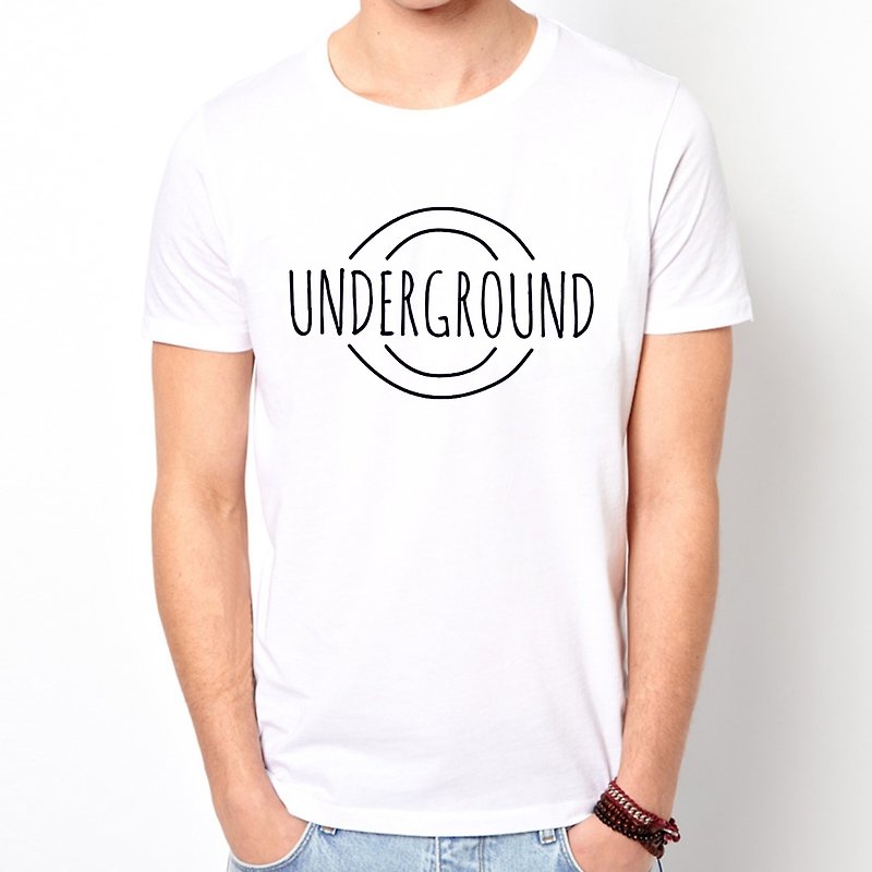 Underground short-sleeved T-shirt-2 color text green art design fashionable text fashion - Men's T-Shirts & Tops - Other Materials Multicolor