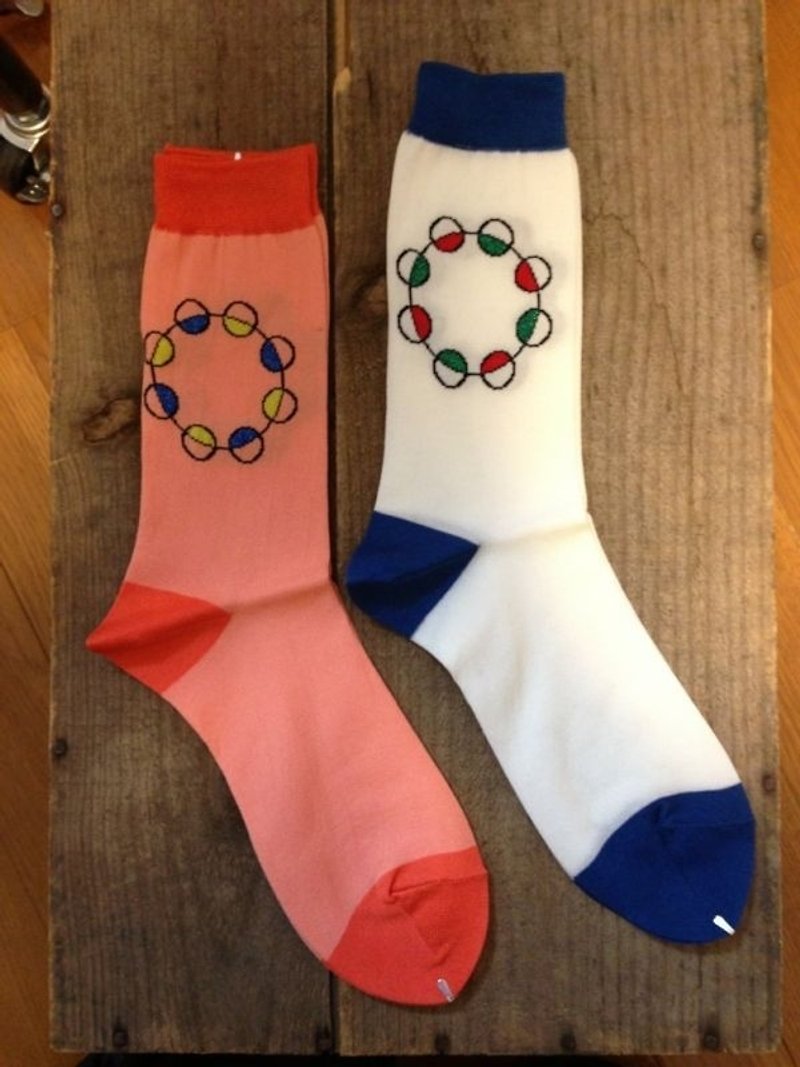 Blue circular drum socks - Socks - Cotton & Hemp Multicolor