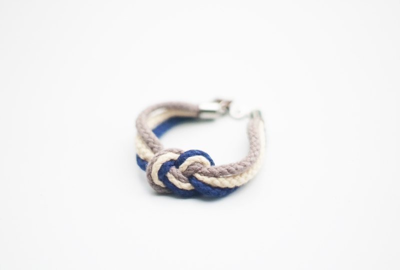 水手結手帶 海洋版 原創設計 by Captain Ryan - Sailor's Knot Bracelet - Ocean Edition by Captain Ryan - 手鍊/手鐲 - 棉．麻 藍色