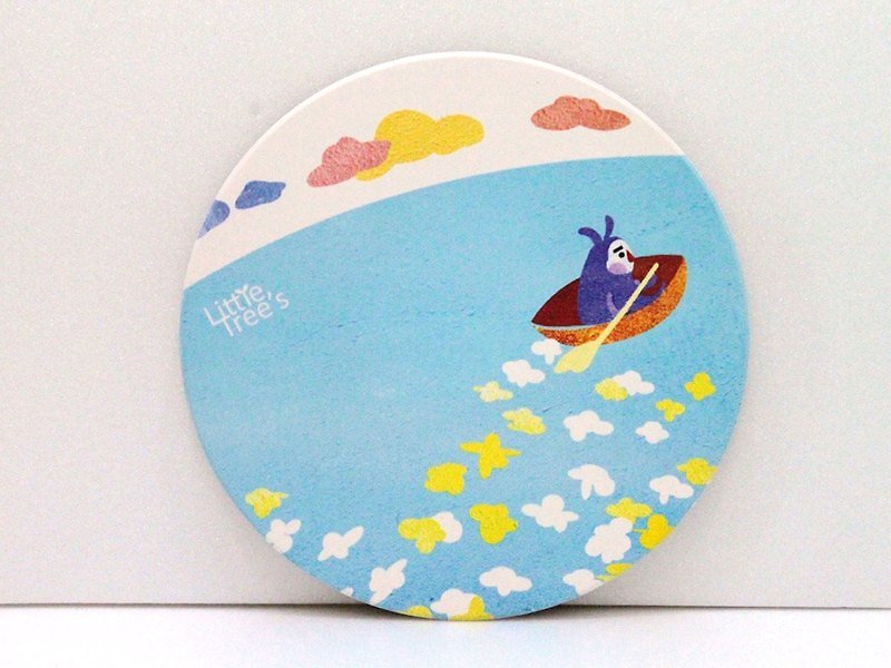 Ceramic water coaster - rowing a boat to find you - Coasters - Other Materials 