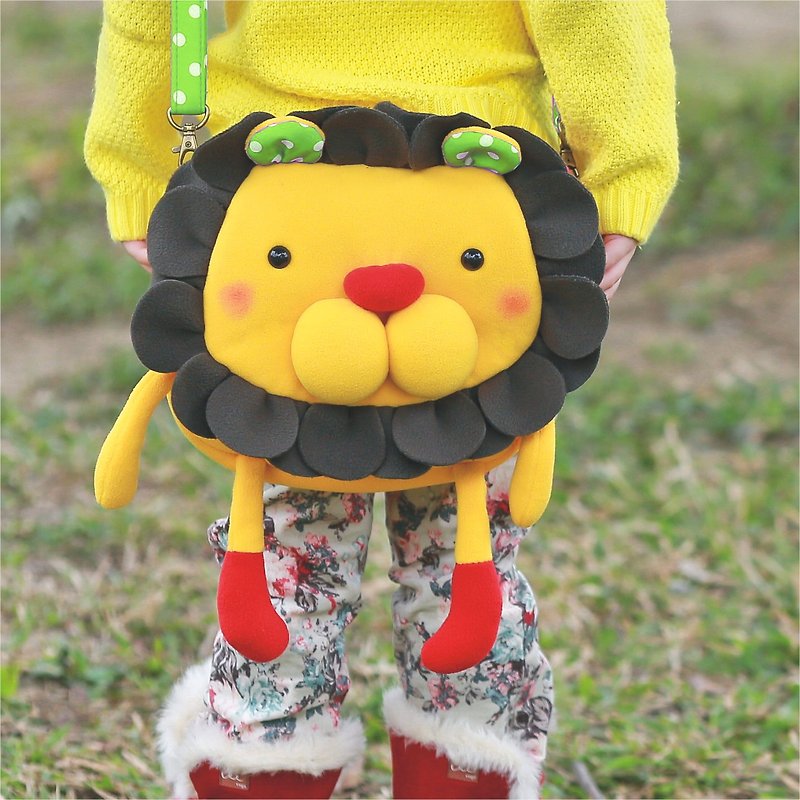 Balloon-large side backpack (petal lion) - กระเป๋าแมสเซนเจอร์ - วัสดุอื่นๆ สีเหลือง