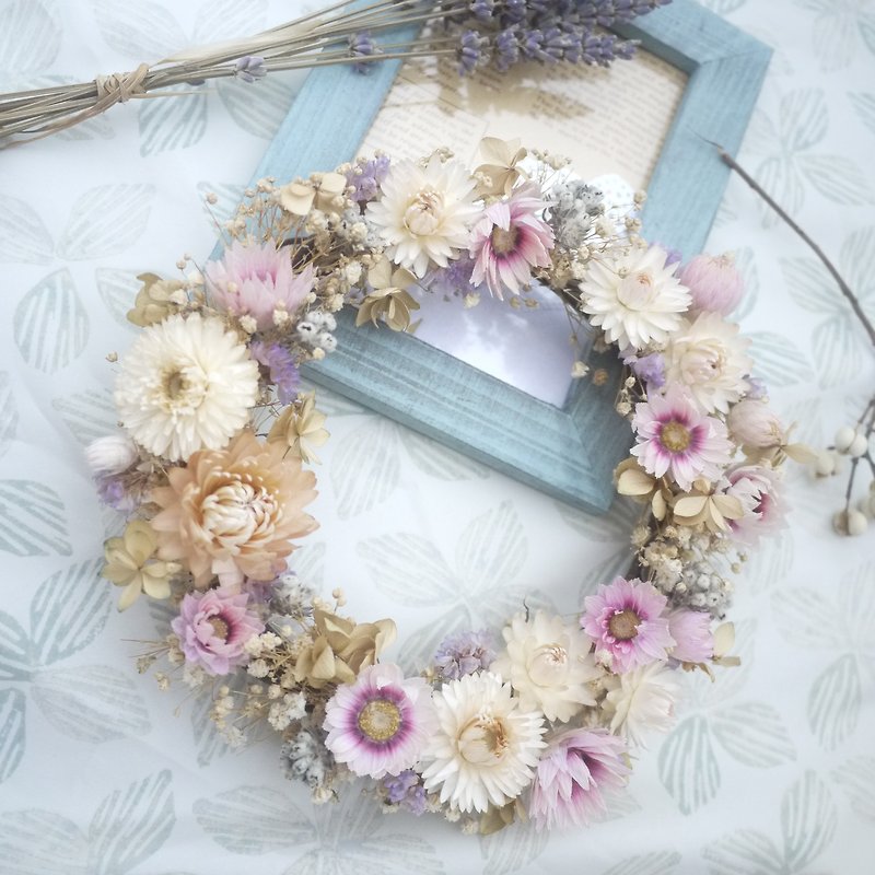 To be continued | dried flower wreath pink love shooting props wall decoration gift wedding gifts arranged - ตกแต่งผนัง - พืช/ดอกไม้ สึชมพู