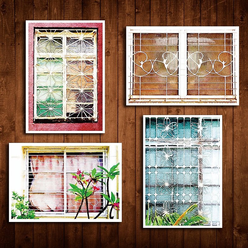 Old House Yan - Window Flower Postcard - 010.015.017.056 - การ์ด/โปสการ์ด - กระดาษ 