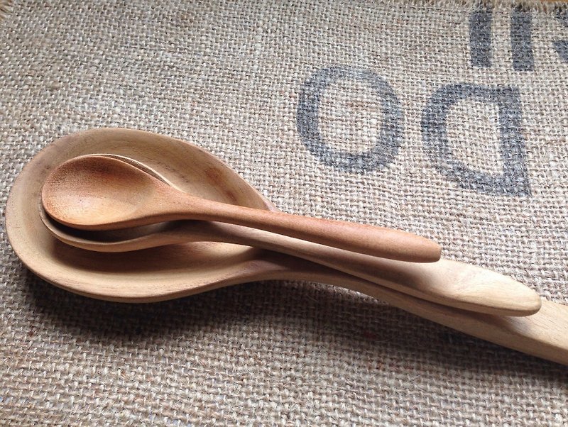 [Good service] GOODO handmade × Xi wood / small spoon / wooden spoons - ตะเกียบ - ไม้ สีนำ้ตาล