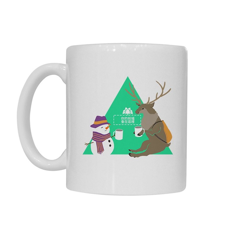 [Handongsongnuan] ordered a Christmas mug! - And Mr. reindeer drinking cocoa together - - แก้วมัค/แก้วกาแฟ - วัสดุอื่นๆ สีเขียว