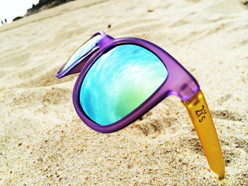 太陽眼鏡│紫色 黃色霧面框│金綠色鏡片│墨鏡│2is Lewis - 太陽眼鏡 - 塑膠 紫色