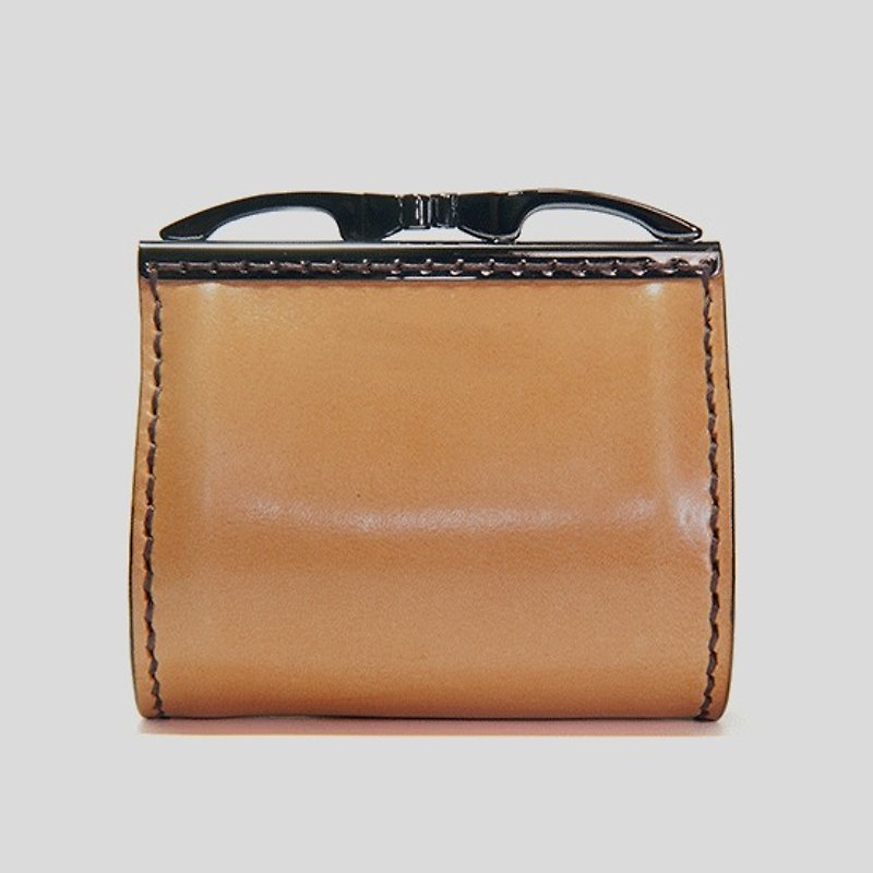 19.05 design X Charlie {Anmu} nostalgic coin purse - Coin Purses - Genuine Leather Orange