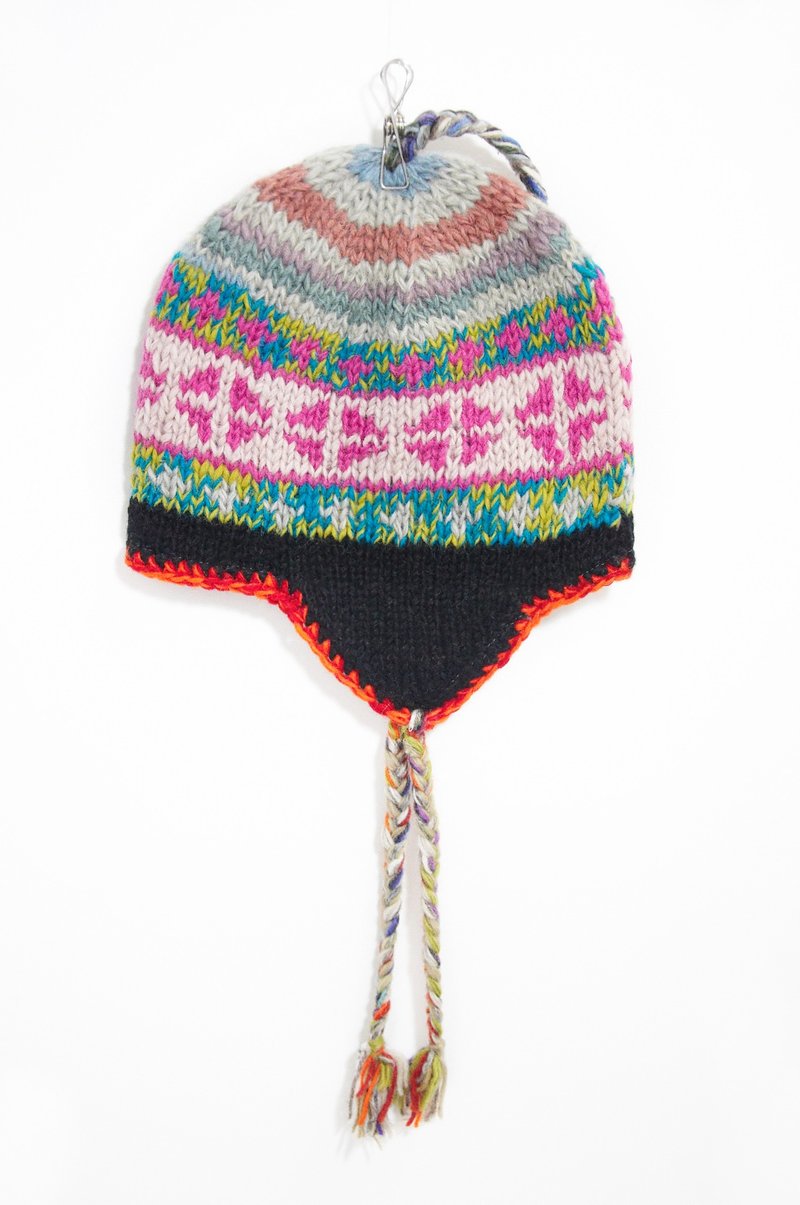 Christmas gifts hand-woven pure wool hat / flight caps - mixing snowflakes Totem (one only) - หมวก - วัสดุอื่นๆ หลากหลายสี