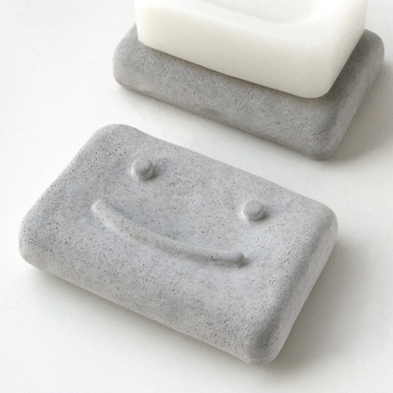 Wood Kyushu smile a soap dish gray - Items for Display - Cement Gray
