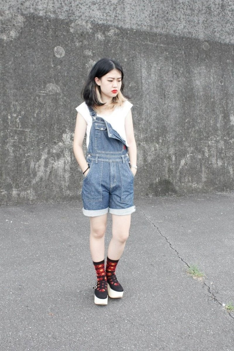 {:::Giraffe 長頸鹿人:::}_GEB1深藍牛仔吊帶褲 - Overalls & Jumpsuits - Other Materials Blue