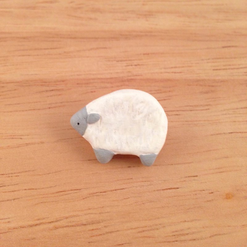 羊胸針 別針 - 胸針 - 其他材質 白色