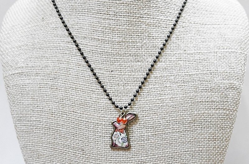 Playful rabbit fashion necklace * * Limited x1 - Necklaces - Other Metals Black