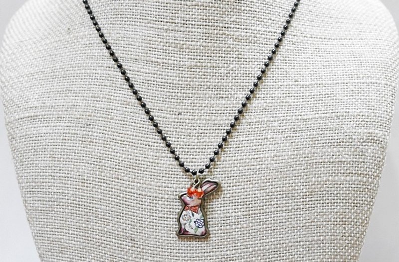 Playful rabbit fashion necklace * * Limited x1 - สร้อยคอ - โลหะ สีดำ