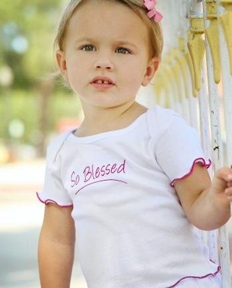 Rufflebutts White'So Blessed' Angel Knit Lap Tee - Other - Cotton & Hemp Pink