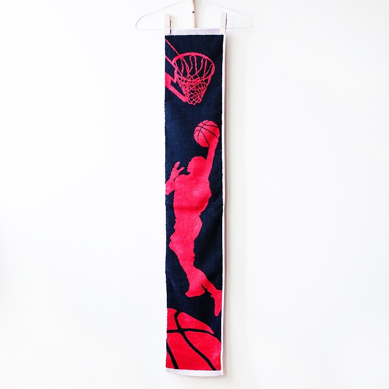 I like to see how you look on the court. Basketball red and black double-sided thickened cotton sports towel - Towels - Cotton & Hemp Black