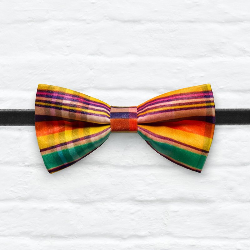Style 0061  彩格　印花 系列 領結 colorful plaid pattern bowtie - 頸鏈 - 其他材質 多色