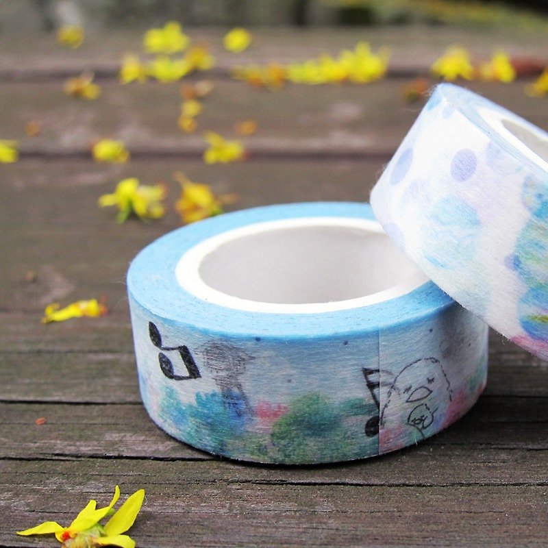 The moment of sadness melt / paper tape - Washi Tape - Paper Blue