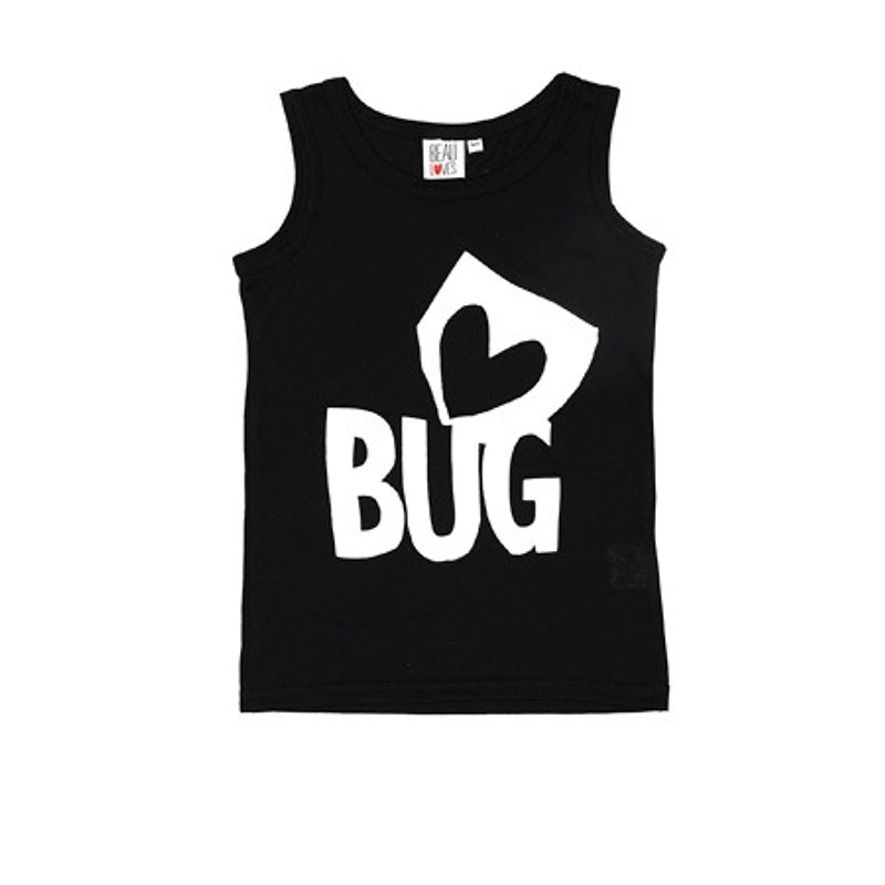 2015 Spring Beau loves black sleeveless cotton vest Love bug - Other - Cotton & Hemp Black
