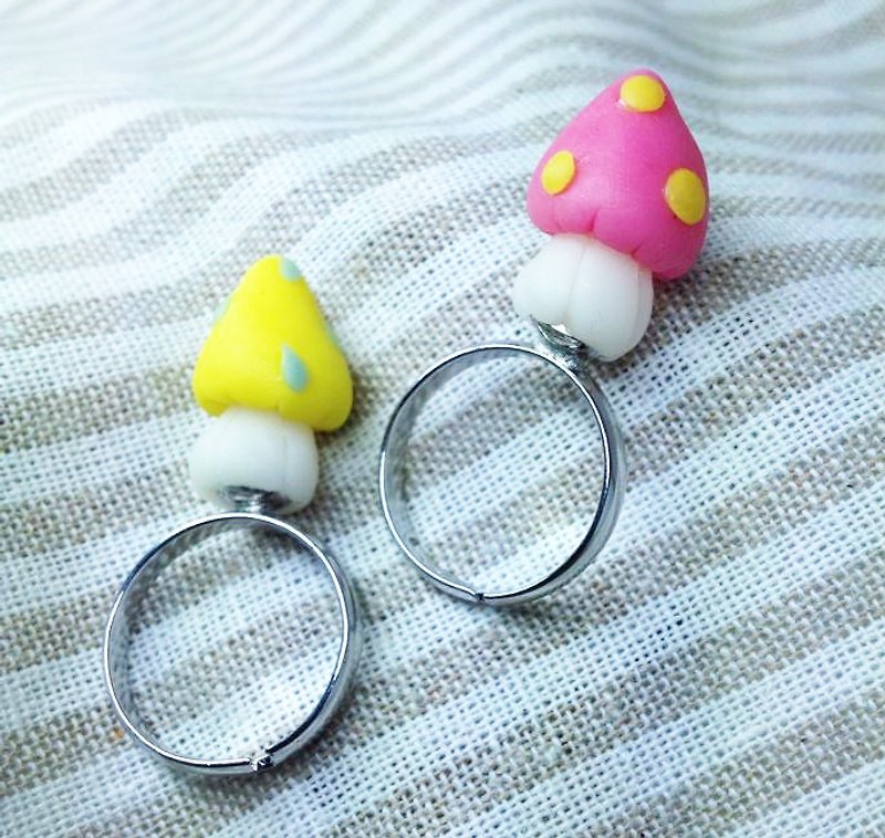 Cute mushroom ring / small mushroom / little mushroom / ring / manual Limited - แหวนทั่วไป - วัสดุอื่นๆ สึชมพู