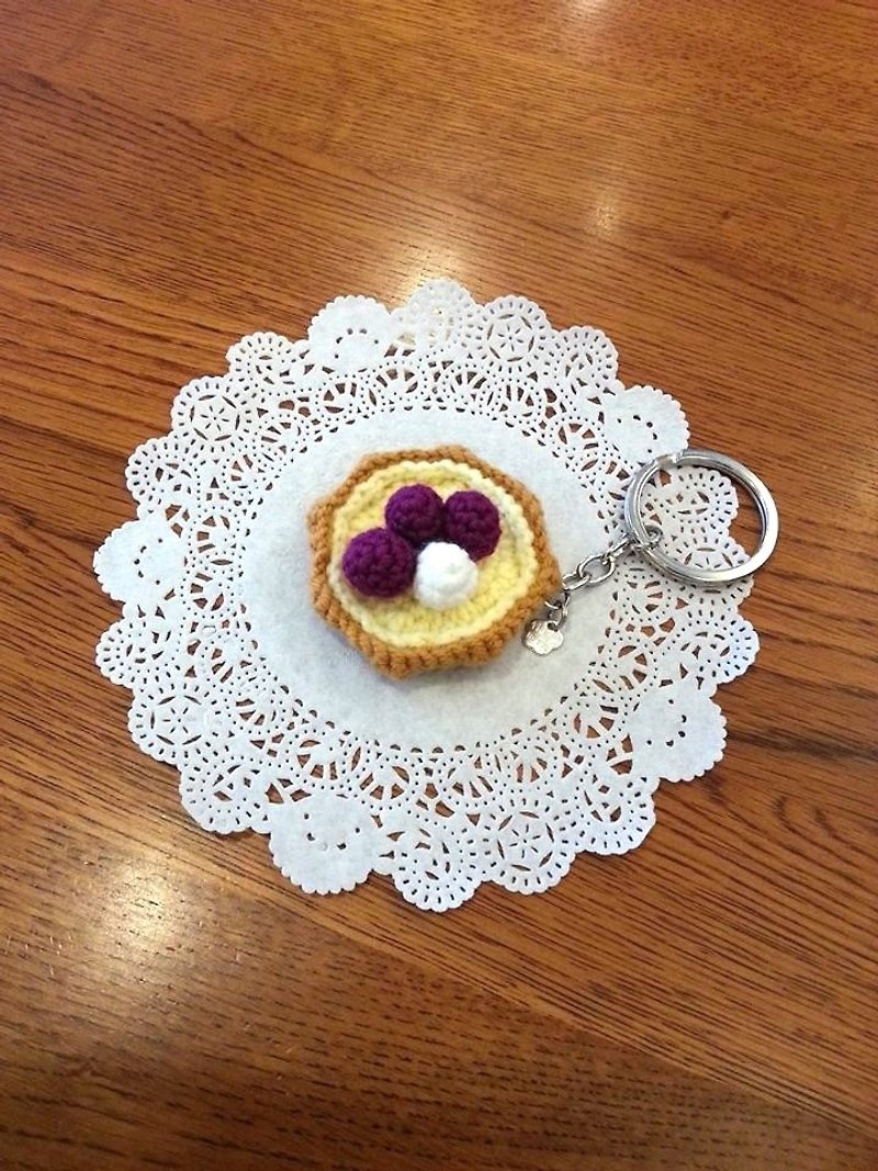 【Dessert】藍莓奶油花型水果塔 - 鑰匙圈/鑰匙包 - 其他材質 多色