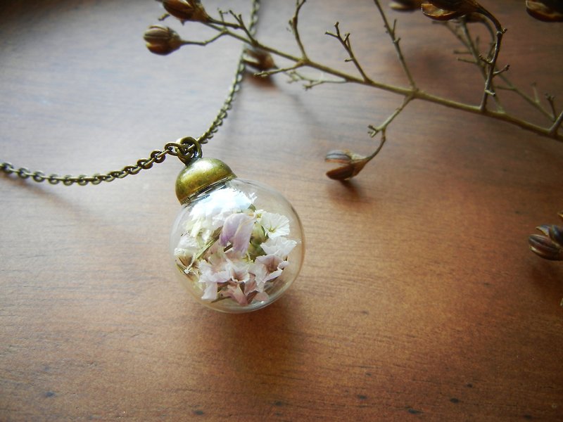 *coucoubird*Country Wind Glass Necklace - Pink White - Necklaces - Glass Pink