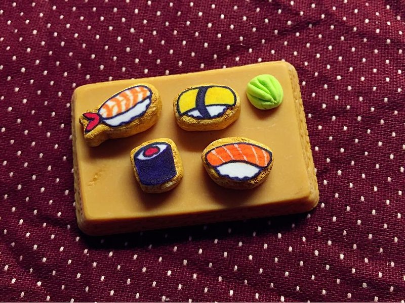 ~~mini new arrivals~~Sushi icing biscuit earring set (a set of 5) (can be changed to the Clip-On type) ((randomly send a mysterious gift for over 600)) - ต่างหู - วัสดุอื่นๆ หลากหลายสี
