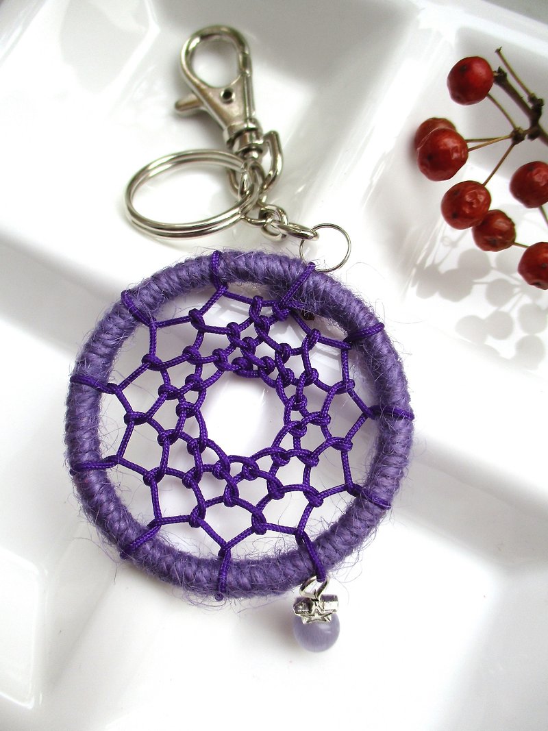 小風箏-捕夢網鑰匙圈-紫 - 鑰匙圈/鑰匙包 - 其他材質 紫色