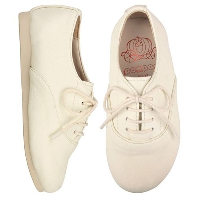 WITH FREE GIFT – SPUR Plain oxford's petite kid flat 16005 IVORY - Other - Genuine Leather 