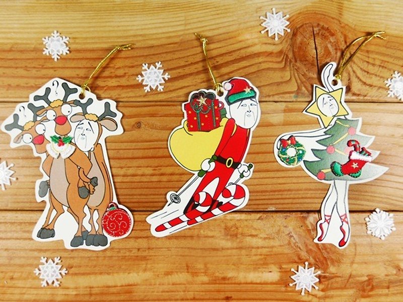 Wishing bookmark embroidery - Christmas [Mr lost / ski Mr. board / Mr. Christmas] Christmas / Christmas strap / bookmark - การ์ด/โปสการ์ด - กระดาษ 