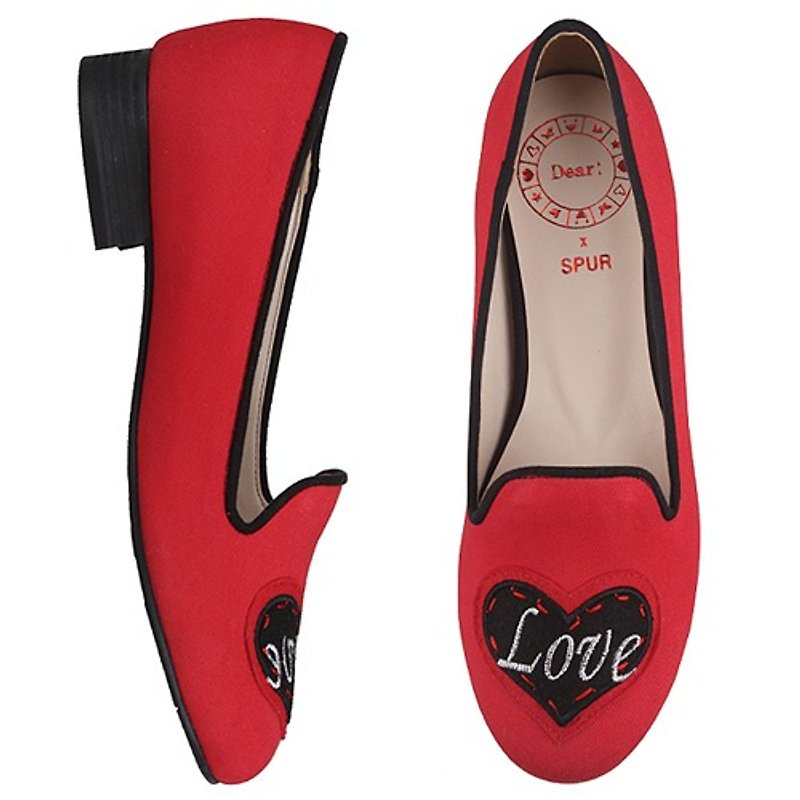 【秋冬鞋款】SPUR LOVE心形平底鞋 FS5100 RED - 女款休閒鞋 - 其他材質 紅色