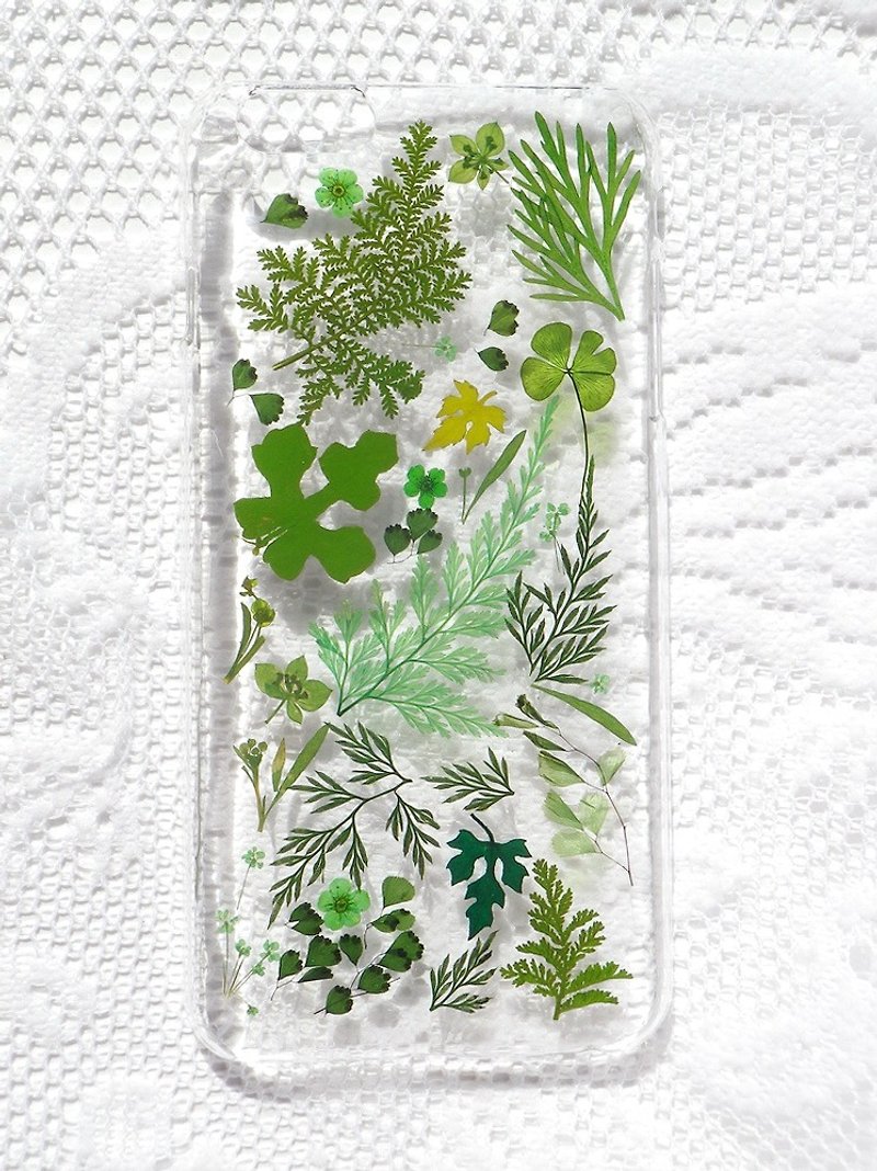 Pressed flower phone case, iphone 6S plus, Nature color - Phone Cases - Plastic Green
