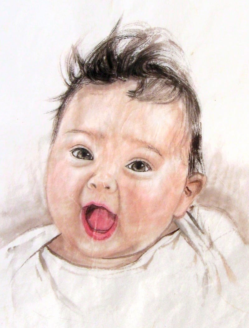 21x29.7cm Custom Portrait, Child's Portrait, Children's Personalized Original Hand Drawn Portrait from Your Photo, OOAK watercolor Painting Ideas Gift - Customized Portraits - Paper 