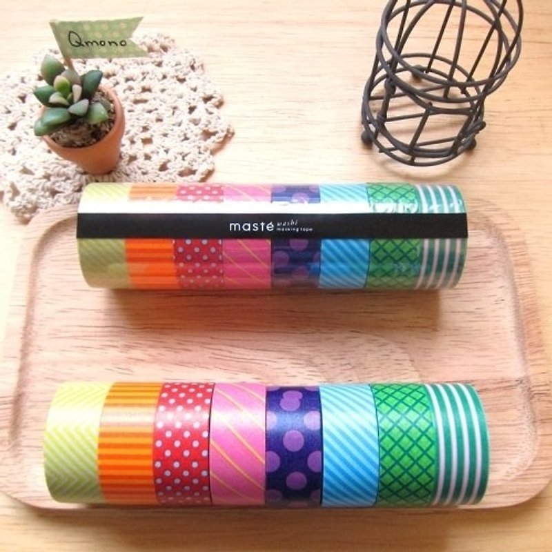 maste Masking Tape and paper tape Basic brightly colored bright color pattern [8 volume group (MST-MKT03-B)] - มาสกิ้งเทป - กระดาษ หลากหลายสี