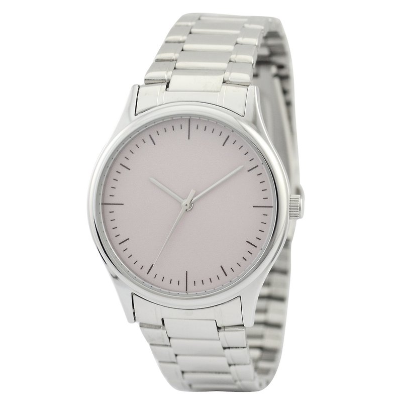 Simple beige surface strip watch - นาฬิกาผู้หญิง - โลหะ สีเทา